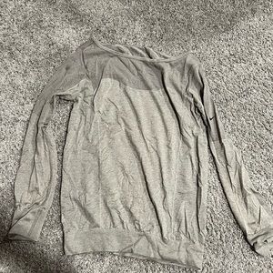 Nike dri-fit long sleeve running top - grey/gray